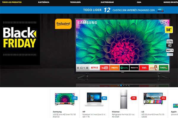 <p>Lider se adelanta al CyberMonday e inicia su BlackFriday con agresivos descuentos</p>