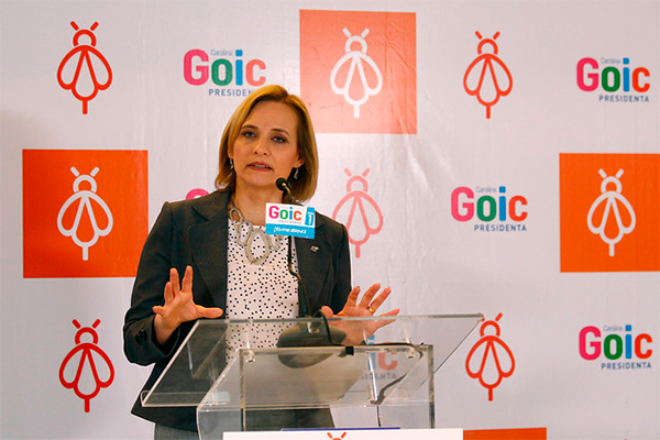 <p>Goic dispara contra Piñera y se sorprende con Guillier como heredero de los presidentes de la Concertación</p>