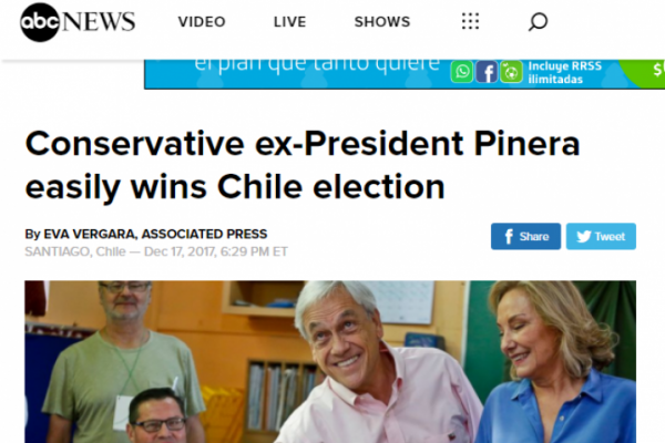 El "millonario" y "el conservador" Piñera triunfa en Chile: así titularon los medios internacionales