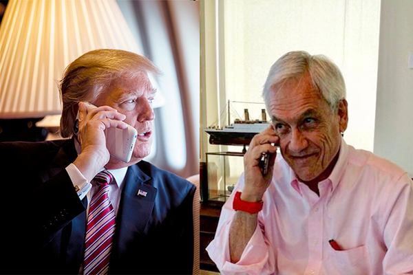 Trump llama a Piñera para felicitarlo y lo invita a visitarlo a la Casa Blanca