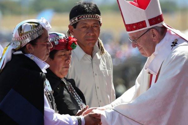 <p>Francisco oficia misa en Temuco</p>