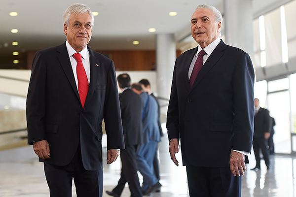 Piñera y Temer anuncian inicio de negociaciones para Tratado de Libre Comercio