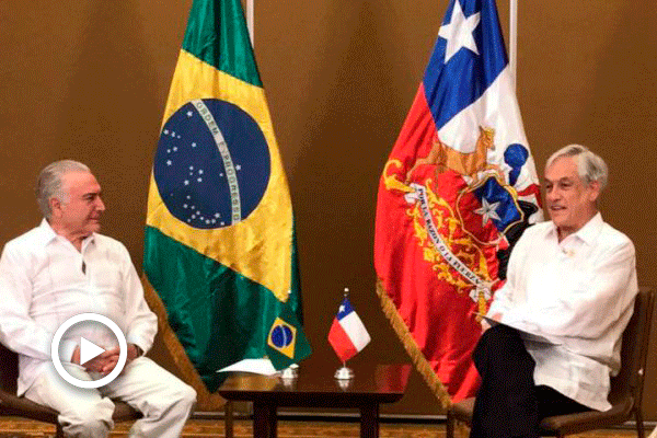 Piñera analiza con Michel Temer y Enrique Peña Nieto importancia del libre comercio