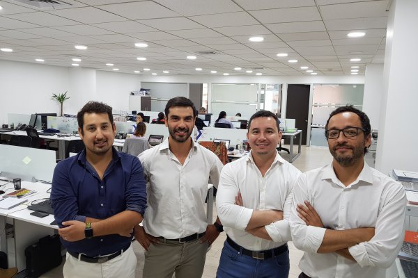 Alex Saavedra, Ignacio Mikacic, Gustavo Urrutia y Rodrigo Peralta, socios gerentes de Grupo Axion.
