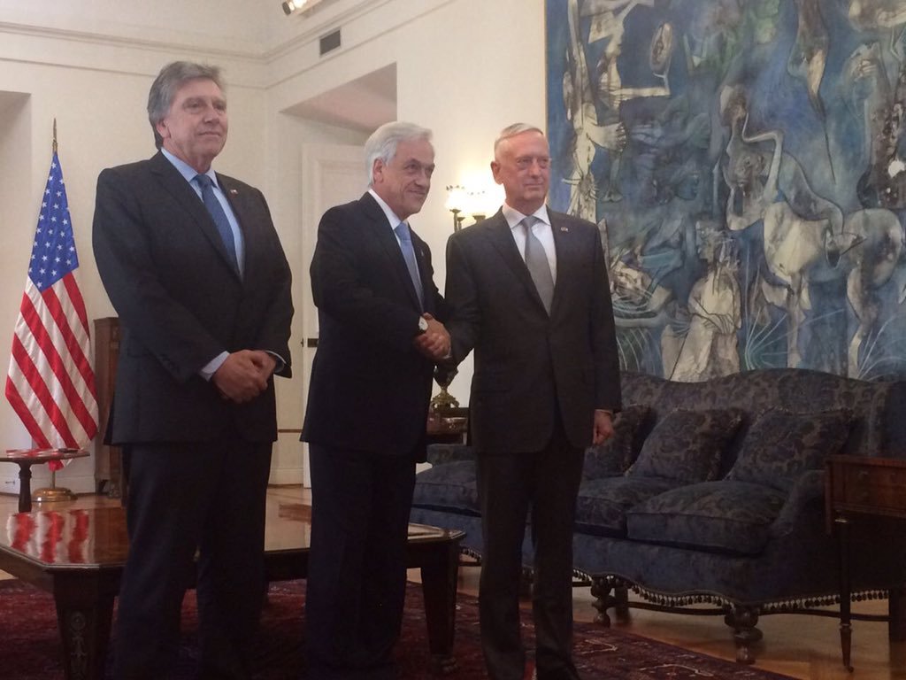 <p>Piñera y Secretario de Defensa de EEUU abordan colaboración en ciberseguridad</p>