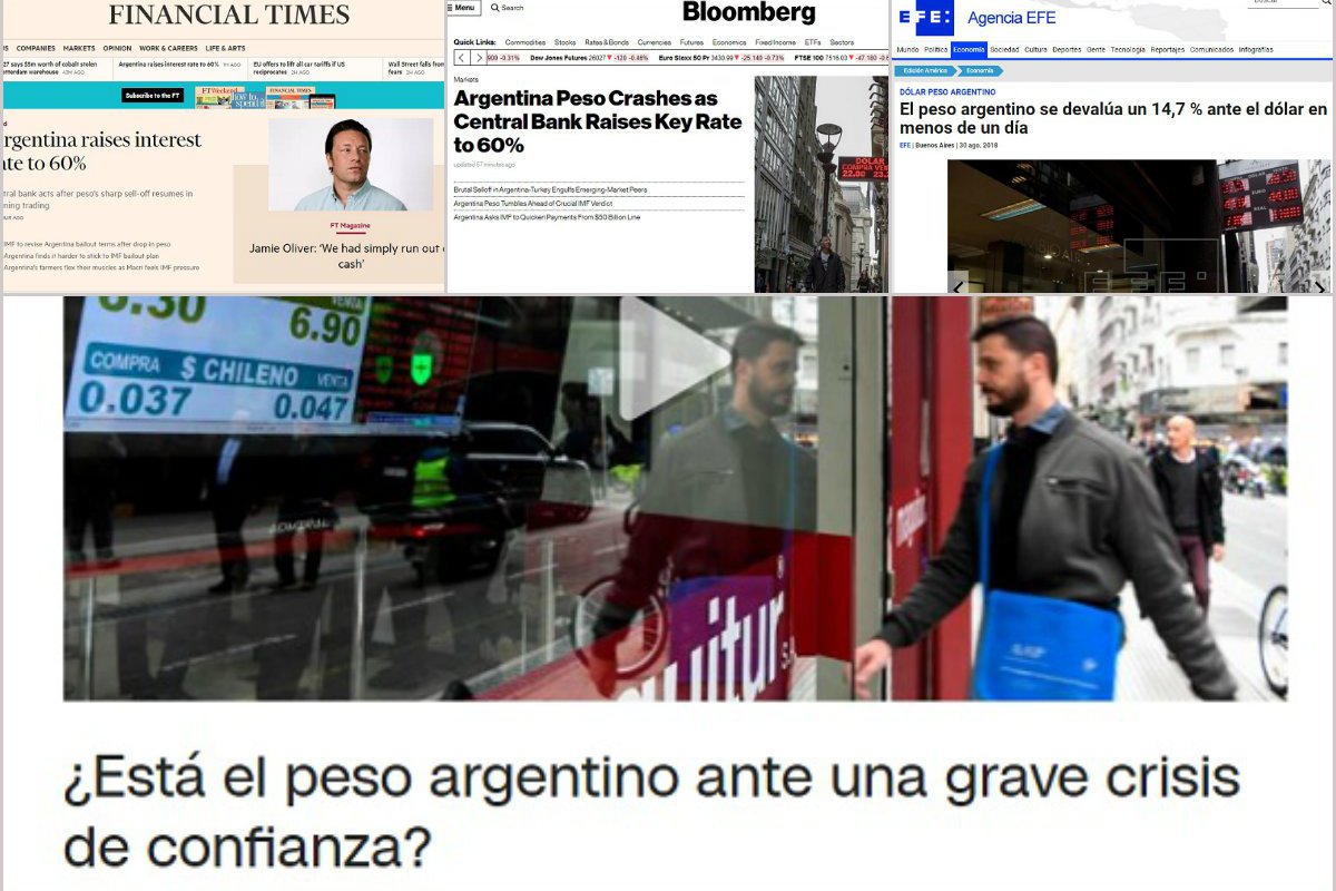<p>Así reseña la prensa internacional la crisis del peso argentino</p>