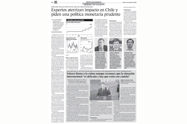 <p>Velasco, Larraín y Camus: los protagonistas y sus intentos por contener la subprime</p>