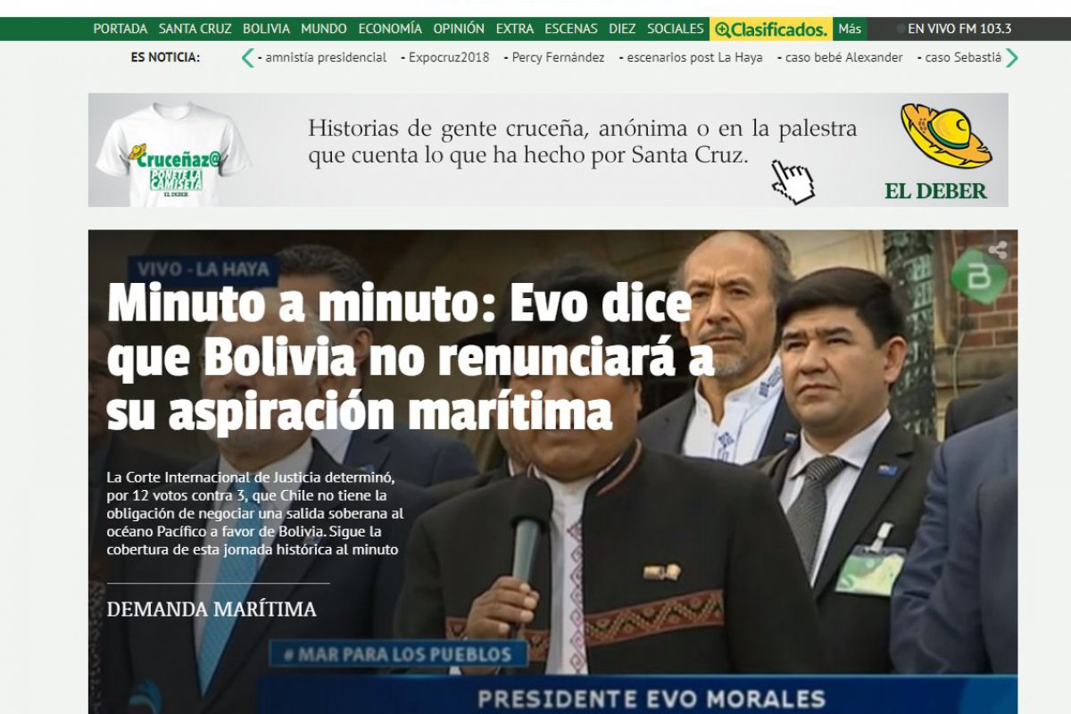<p>Prensa boliviana reconoce triunfo de Chile pero destaca recomendación de restablecer el diálogo</p>