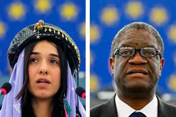 <p>Premio Nobel de la Paz para Nadia Murad y Denis Mukwege, activistas contra la violencia sexual</p>