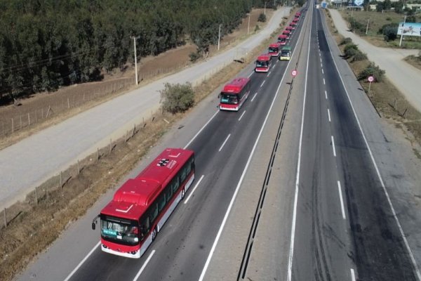 Parte renovación del transporte público en Santiago: arriban a Chile los primeros 100 buses eléctricos