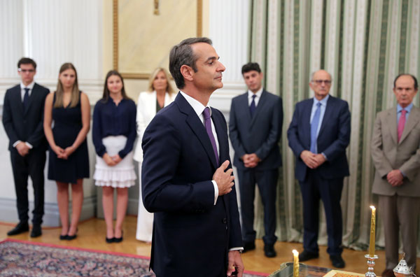 <p>“Hoy empieza el trabajo duro”, dijo Kyriakos Mitsotakis.</p>