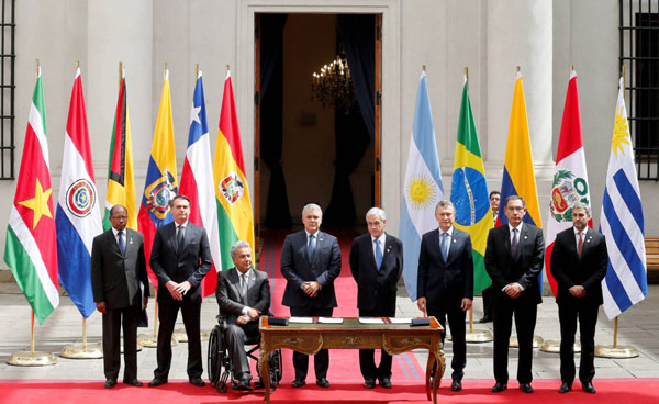 La última reunión de Prosur se llevó a cabo en Santiago.