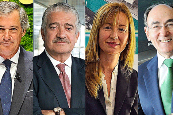 De izquierda a derecha, José Manuel Entrecanales, presidente de Acciona; José Bogas, consejero delegado de Endesa; Loreto Ordoñez, consejera delegada de Engie España; e Ignacio Sánchez Galán, presidente de Iberdrola.