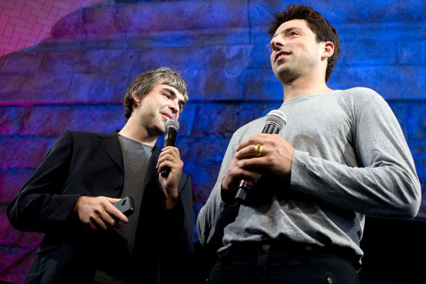 Lawrence Page (a la der.) nació en East Lansing, Michigan, mientras que Sergey Brin (a la izq.), en Moscú. Foto: Bloomberg