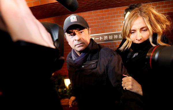 El expresidente de Nissan, Carlos Ghosn, y su esposa Carole. Foto: Reuters