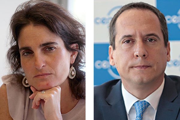 <p>María José Zaldívar, Miinistra del Trabajo .Matías Videla, gerente general de Cencosud.</p>