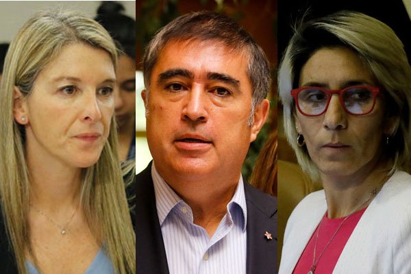 Marcela Sabat Dip,utada de RN. Mario Desbordes, Diputado y presidente de RN. Erika Olivera, Diputada independiente pro RN.