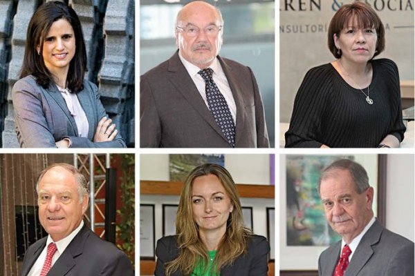 Adriana Zaidan, Ulloa & Cía. Juan Manuel Baraona, Baraona Fischer y Cía. Soledad Recabarren, Recabarren & Asociados. Jaime Carey, Carey Abogados. Victoria Ripoll, Alcaíno Abogados. Lisandro Serrano, Grupo Vial Serrano Abogados.