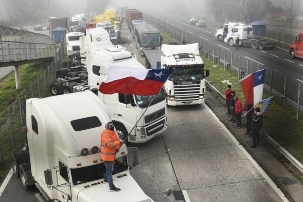 Imágenes del paro de camiones