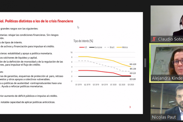 Santander prevé una rápida recuperación para la economía chilena, pero más lenta a nivel global