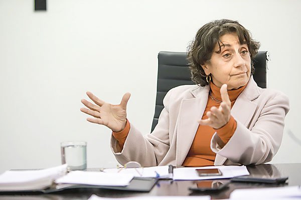 Presidenta del gremio de sanitarias, Jéssica López.