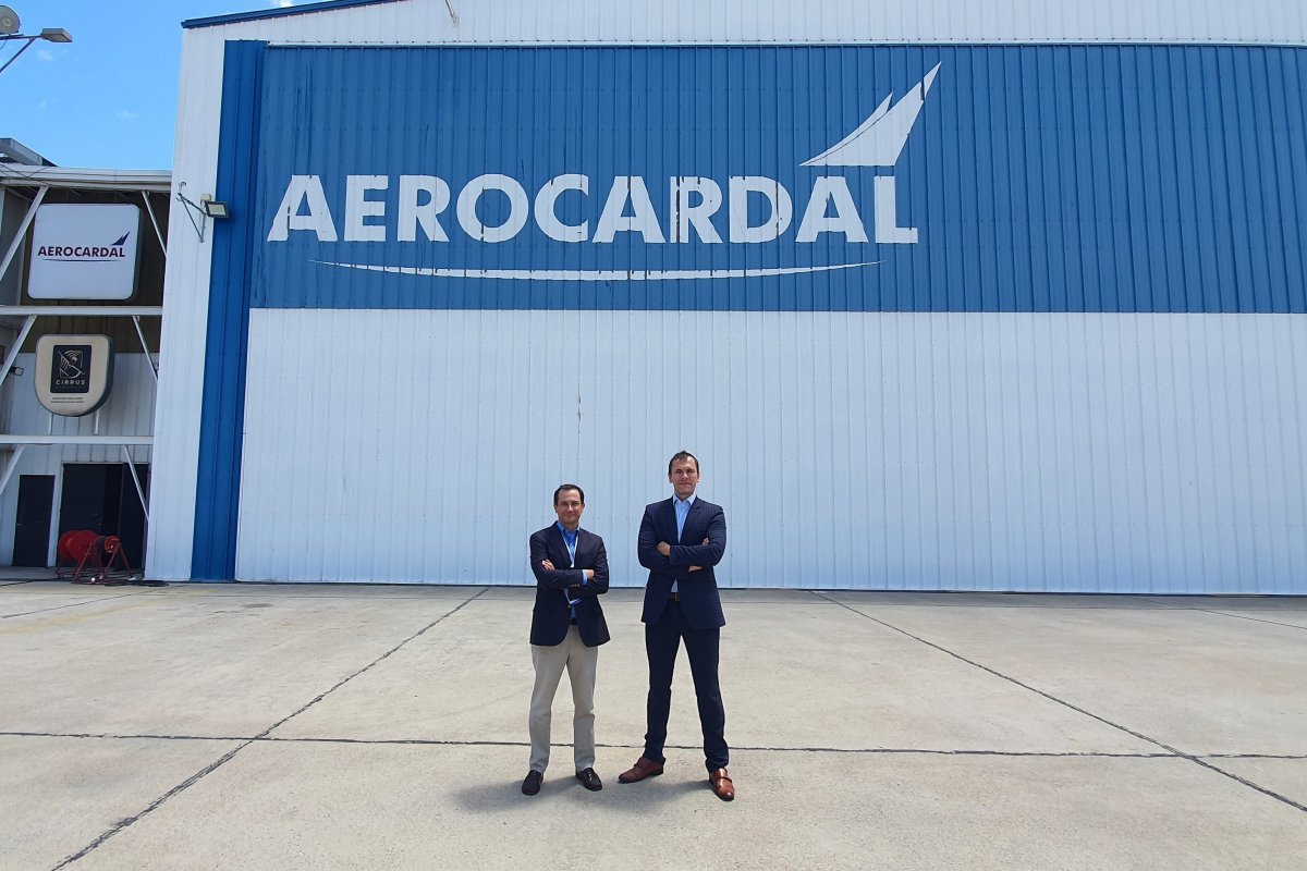 <p>El Gerente Comercial Aerocardal, Sergio Seguel y el CEO de Flapper, Paul Malicki.</p>