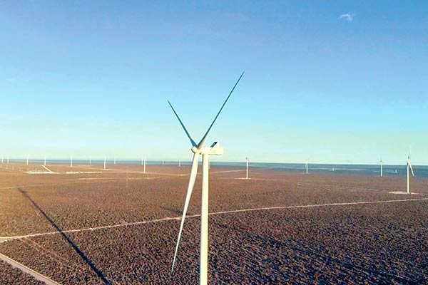 El parque está en marcha en Puerto de Madryn, una ciudad de Argentina ubicada en la costa de la zona norte de la Patagonia.