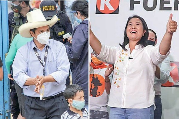 Pedro Castillo y Keiko Fujimori se enfrentarán la presidencia en junio. Fotos: Reuters