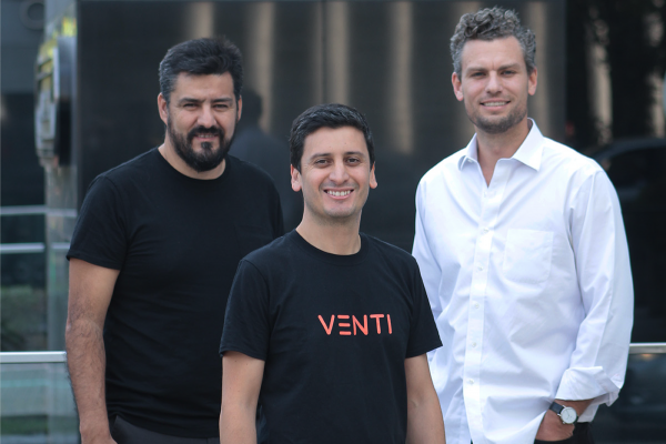Jaime Escobar, Cristián Meléndez y Georges de Bourguignon, los fundadores de VENTI Pay.