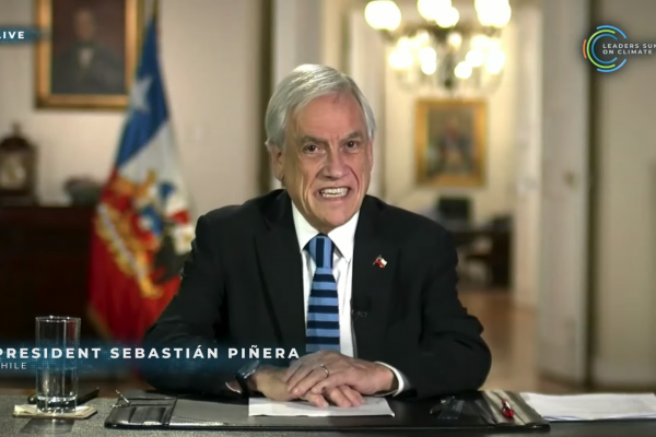 Presidente Piñera en intervención durante la Cumbre de Líderes sobre el Clima convocada por EEUU.