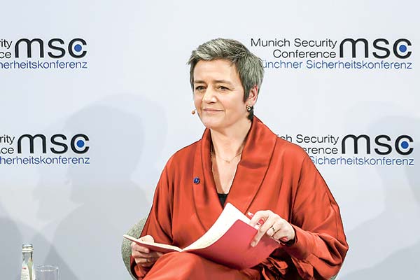 Margrethe Vestager, vicepresidenta de la Comisión Europea. Foto: Bloomberg