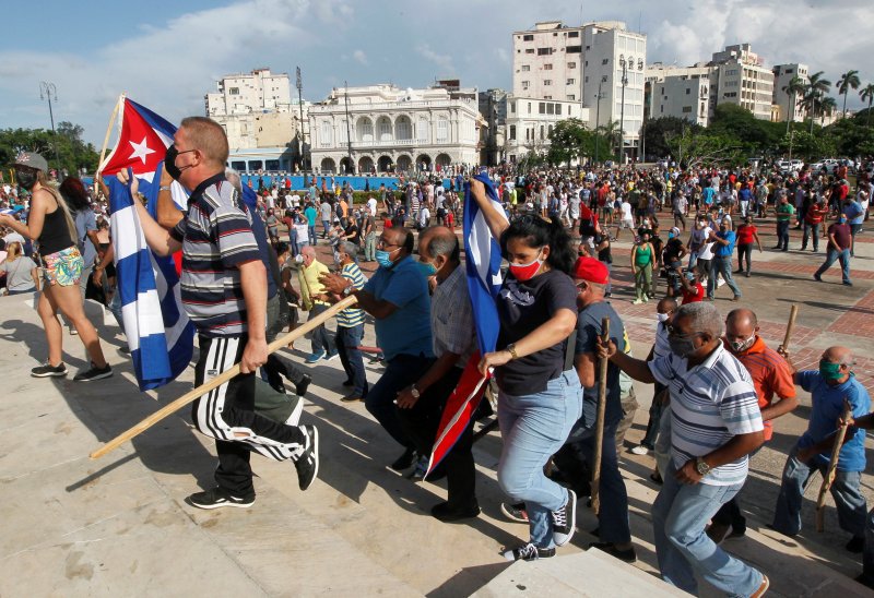 <p>Las masivas protestas en Cuba</p>