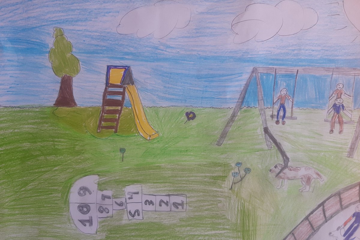 <p>Uno de los dibujos del programa Quiero mi barrio por niños de Tierra Amarilla</p>