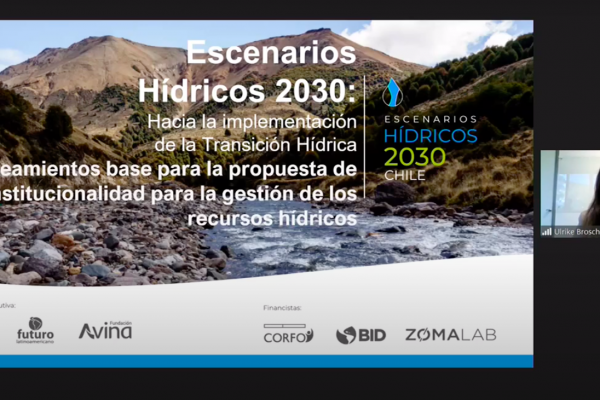 Ulrike Broschek, Líder de EH2030 en la sesión de la comisión de Recursos Hídricos del Senado.