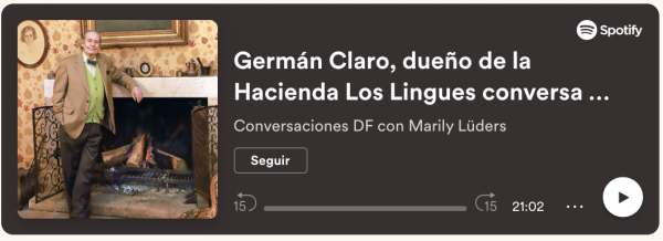 Germán Claro, dueño de la Hacienda Los Lingues conversa con Marily Lüders