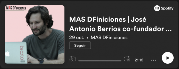 <p>José Antonio Berrios co-fundador y director ejecutivo de Broota conversa con María José López</p>