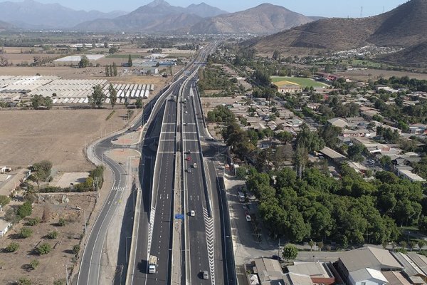 Vista de la concesión vial Ruta Nogales-Puchuncaví. Crédito: MOP