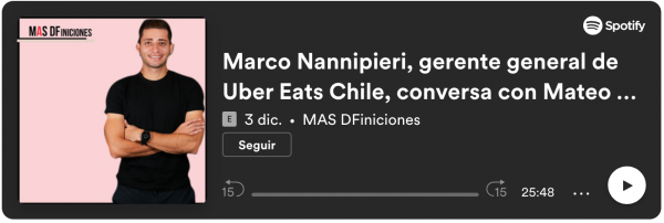 Marco Nannipieri, gerente general de Uber Eats Chile, conversa con Mateo Navas de las innovaciones y próximas alianzas en la aplicación