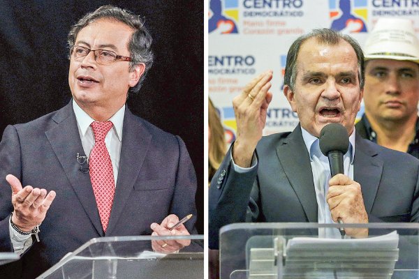 Gustavo Petro, senador de Colombia Humana y exguerrillero. Óscar Iván Zuluaga, exministro de Hacienda y candidato de Centro Democrático. Fotos: Bloomberg y Reuters