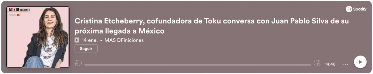 <p>Cristina Etcheberry, cofundadora de Toku conversa con Juan Pablo Silva de su próxima llegada a México</p>