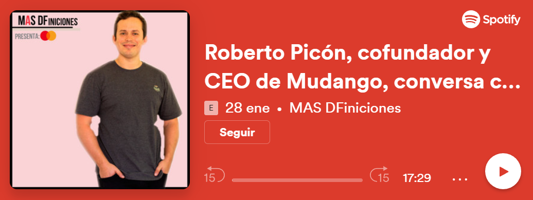 <p>Roberto Picón, cofundador y CEO de Mudango, conversa con Nicolás Durante sobre su aterrizaje en Brasil</p>