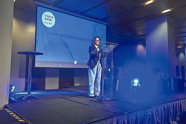 Ministra de Minería, Marcela Hernando, en su intervención en la 25° versión de Cesco Week 2022.