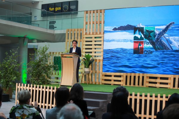 La ministra del Medio Ambiente, Maisa Rojas, encabezó la presentación de la Fundación Fondo Naturaleza Chile.