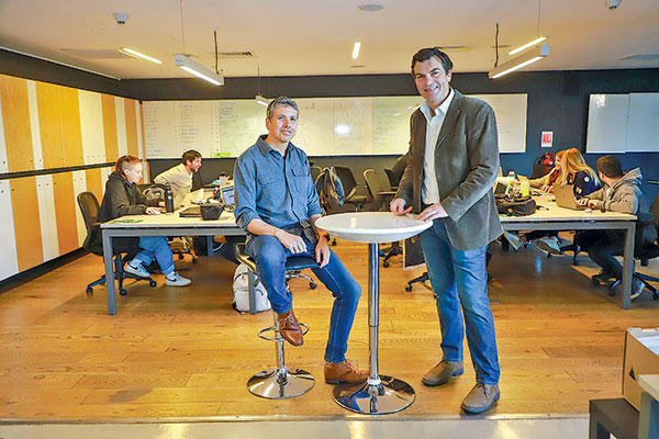 El presidente de Cumplo, Nicolás Shea, junto al gerente general de la firma, Gonzalo Kirberg. Foto: Julio Castro