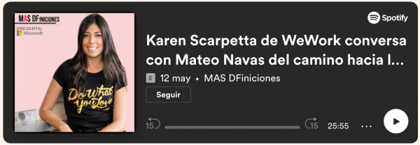 Karen Scarpetta de WeWork conversa con Mateo Navas del camino hacia la sostenibilidad en 2022 de la empresa