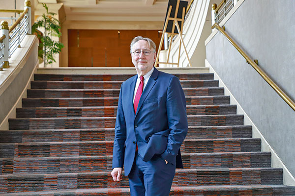 Bernd Lange lidera la comitiva que ayer se reunió con la canciller Urrejola. Foto: Julio Castro