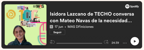 Isidora Lazcano de TECHO conversa con Mateo Navas de la necesidad urgencia para los campamentos