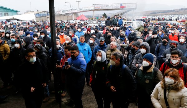 Imágenes del paro de trabajadores de Codelco.