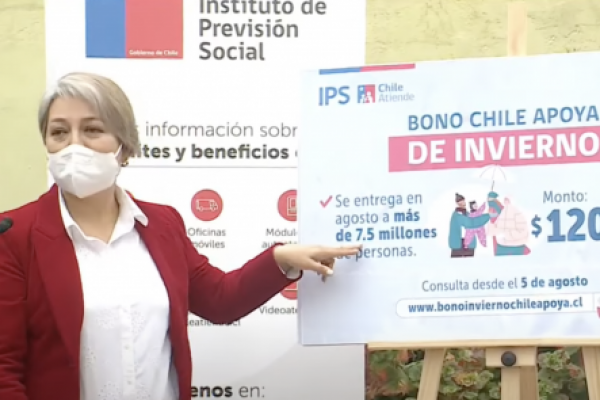 <p>Ahora en DF | Adelatan pago de Bono Chile Apoya de Invierno: Se pagará a partir del 5 de agosto</p>
