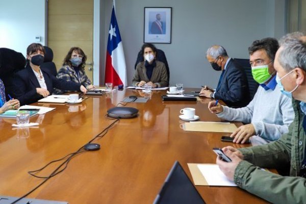 Maisa Rojas, ministra del Medio Ambiente; Esteban Valenzuela, ministro de Agricultura; Claudio Huepe, ministro de Energía; Marcela Hernando, ministra de Minería; y Carolina Gainza, subsecretaria de Ciencia.